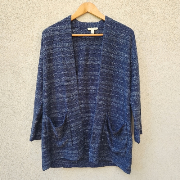 Eileen Fisher Cardigan Women's Extra Small Blue Open Beachy Summer Knit Tencel - Picture 1 of 13